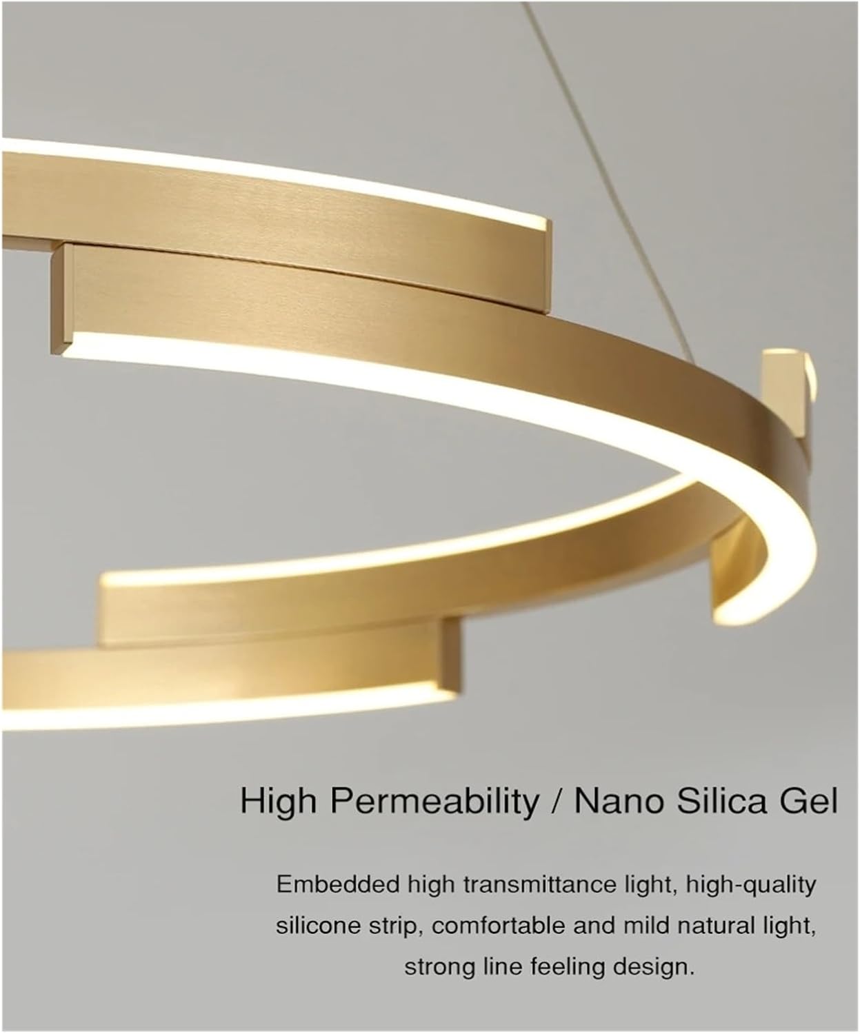 Lustra LED Suspendata Orbis Gold 60cm Echivalent 600W Telecomanda