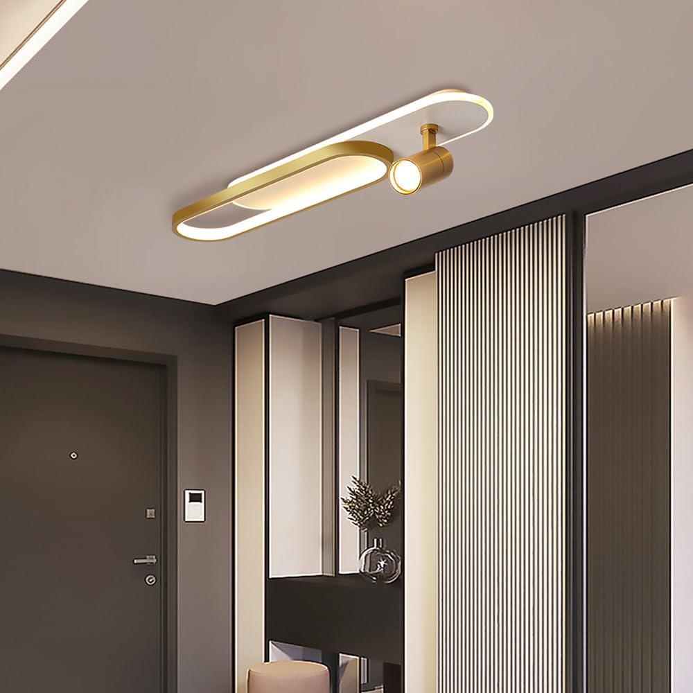 Aplica LED Cu Spoturi 60cm Alb+Auriu Echivalent 200W Telecomanda