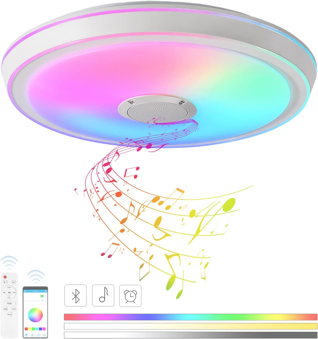 Plafoniera LED SMART 50W RGB+CCT, Bluetooth si Telecomanda Echivalent 400W