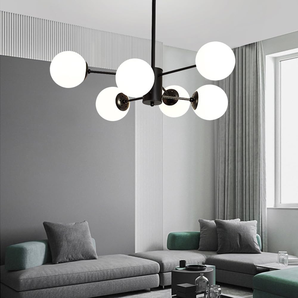 Lustra Abajur MAT BLACK 6XE27 3+3 BK