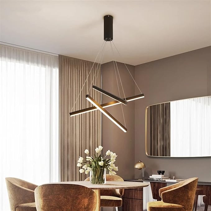 Lustra LED 3 Geometric BLACK LINES Suspendata Echivalent 400W