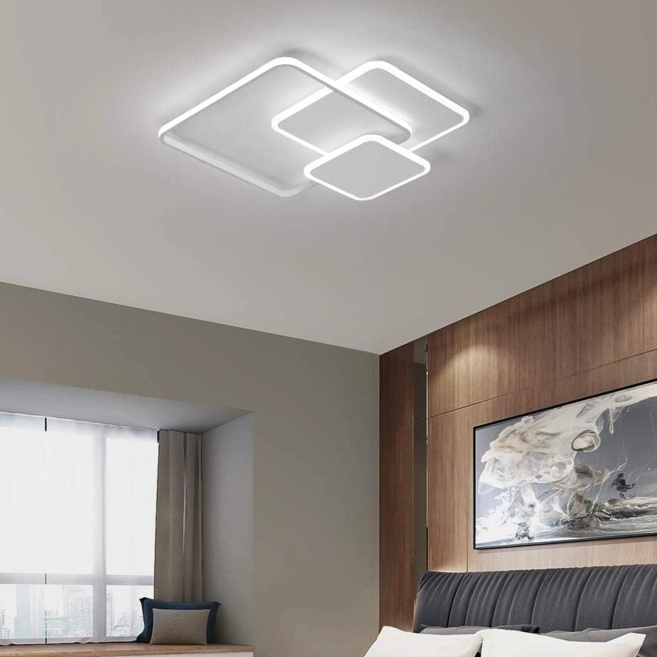 Lustra LED 144W ARAGORN SQUARE ALB Telecomanda