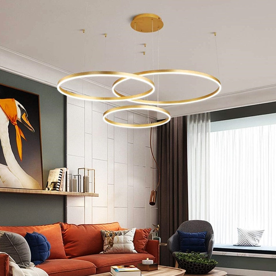 Lustra LED WONDERLAND GOLD 3 Segmente Mobile Telecomanda - 30+40+60cm