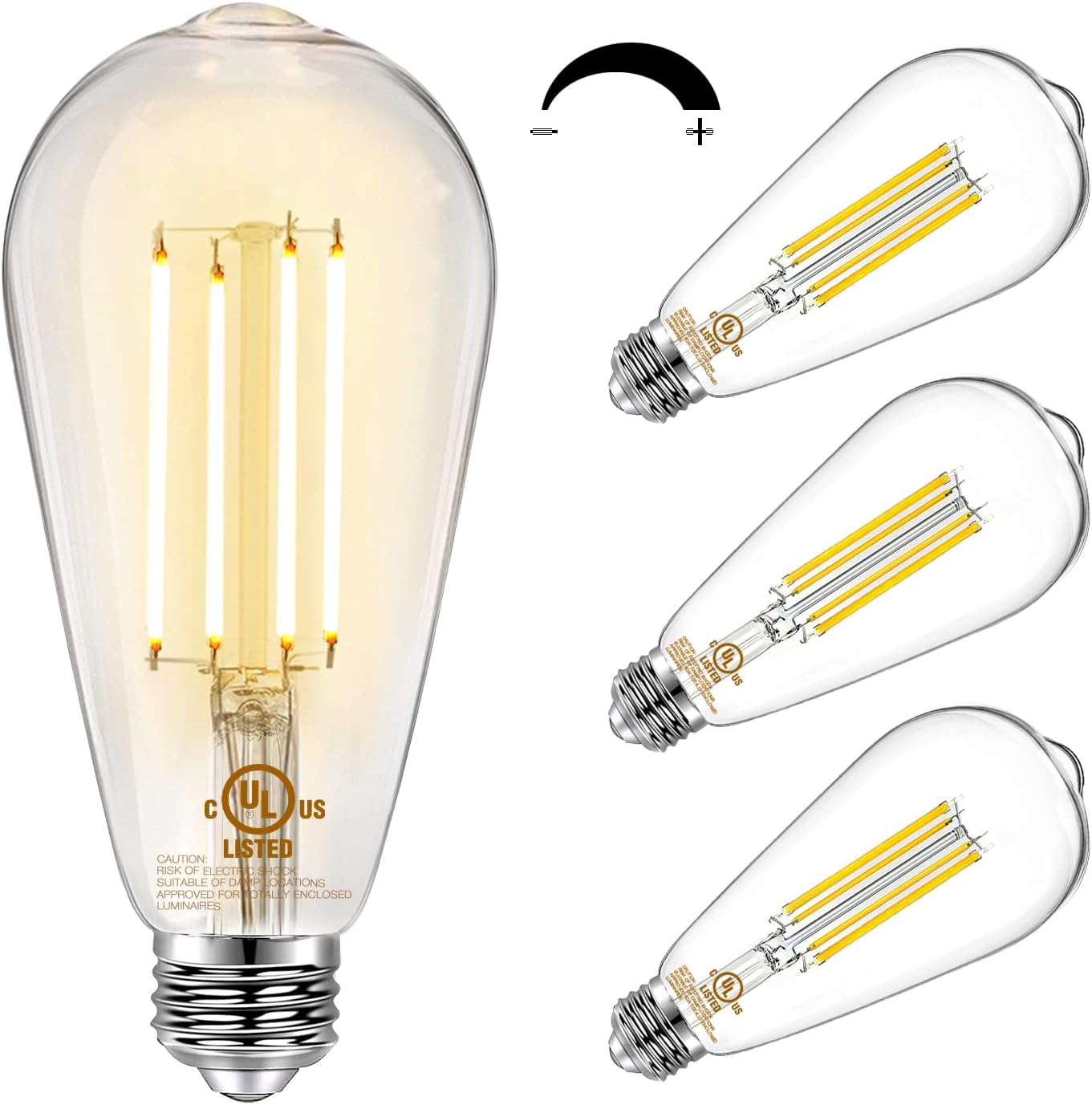 Bec LED E27 ST64 4W Filament Transparent DIMABIL