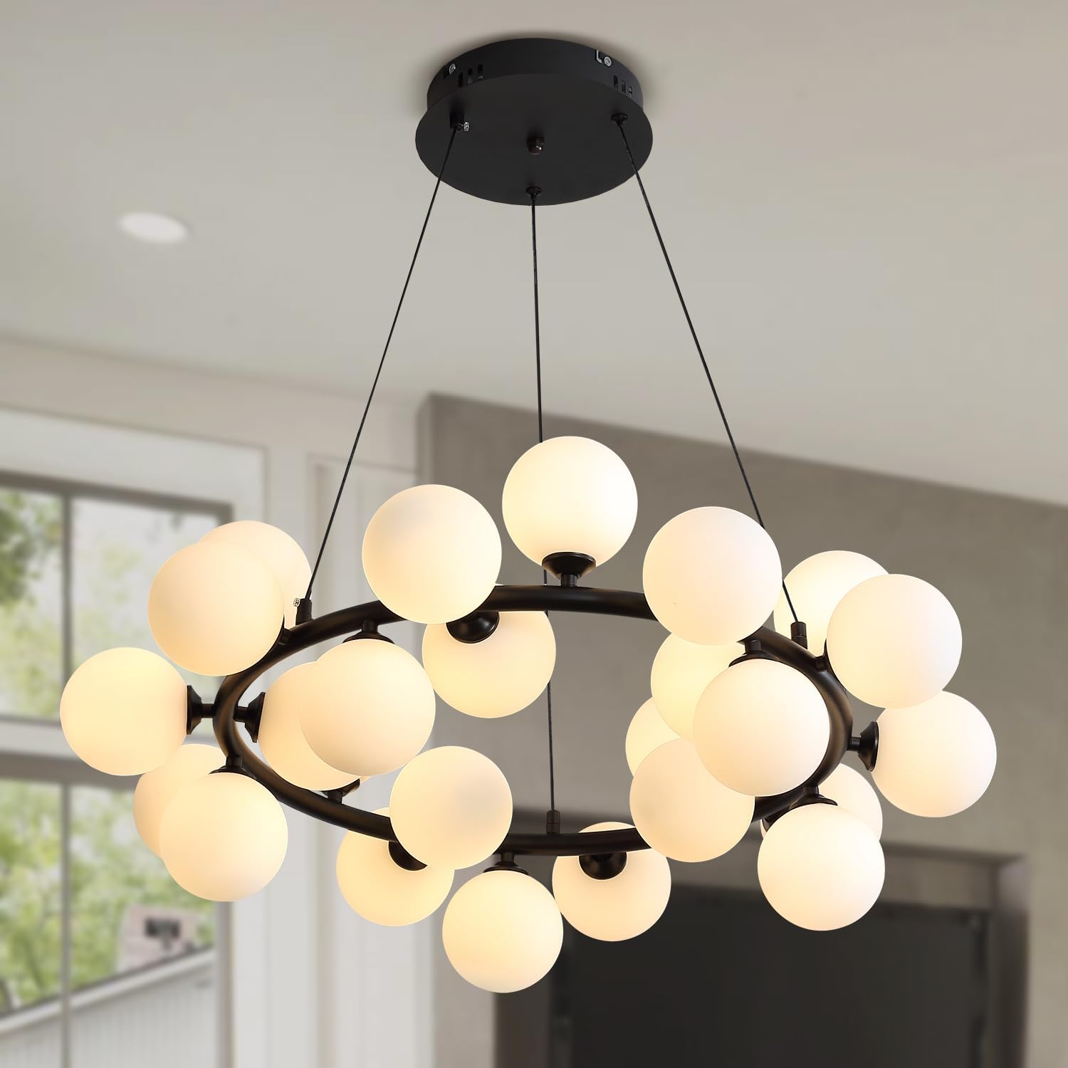 Lustra Abajur MAT Black Rotunda 25xG9 70CM
