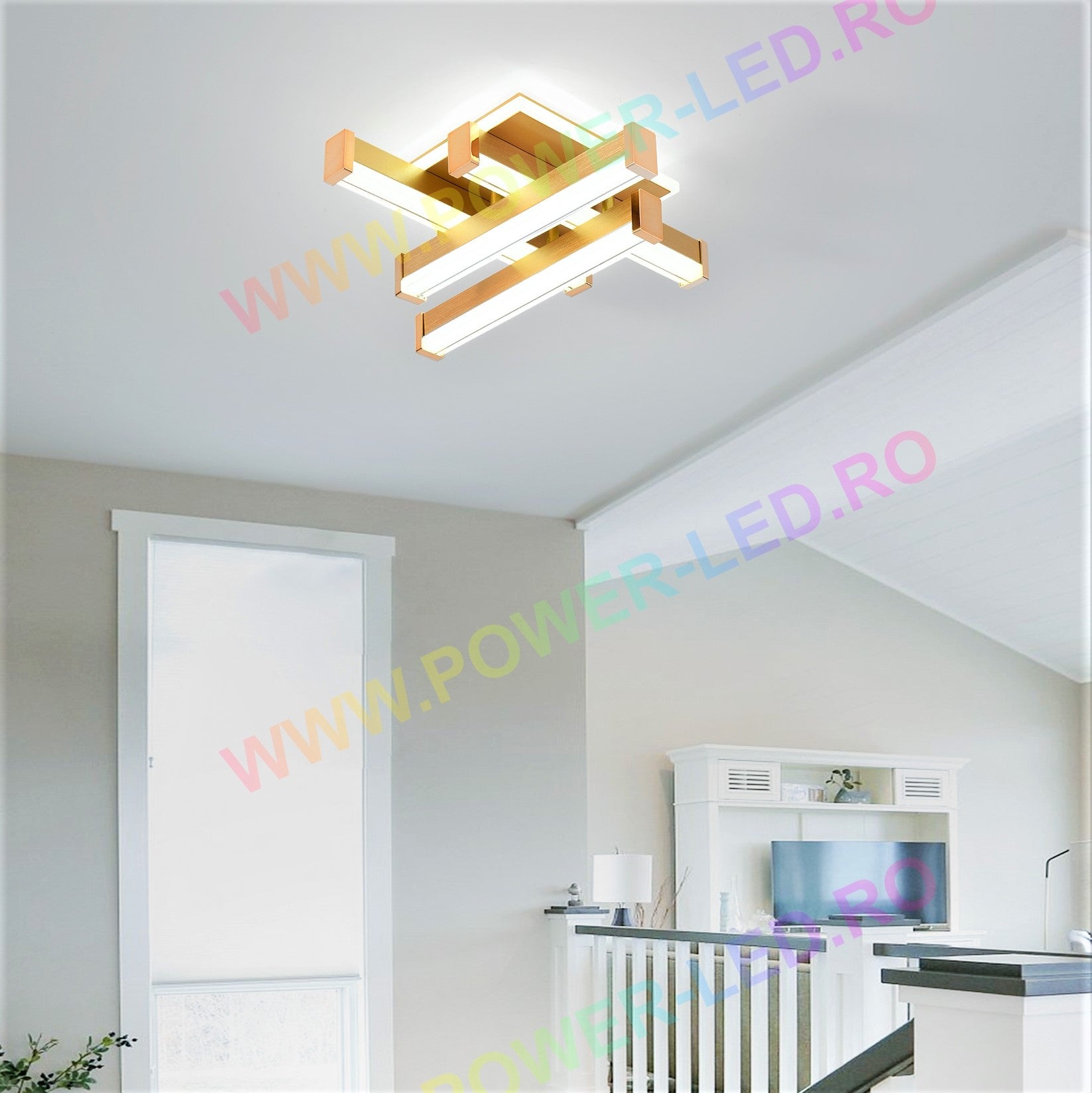 Aplica LED LINNES SQUARE 62W GOLD Echivalent 300W