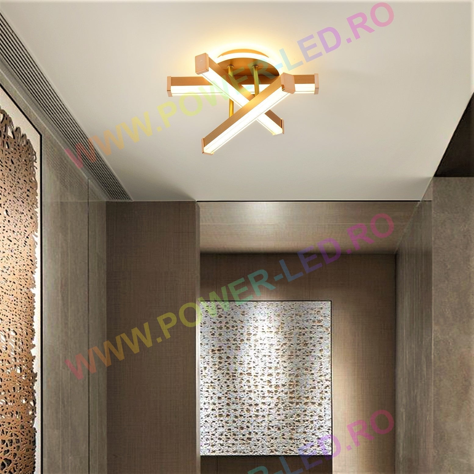 Aplica LED LINNES CIRCLE 52W GOLD Echivalent 300W