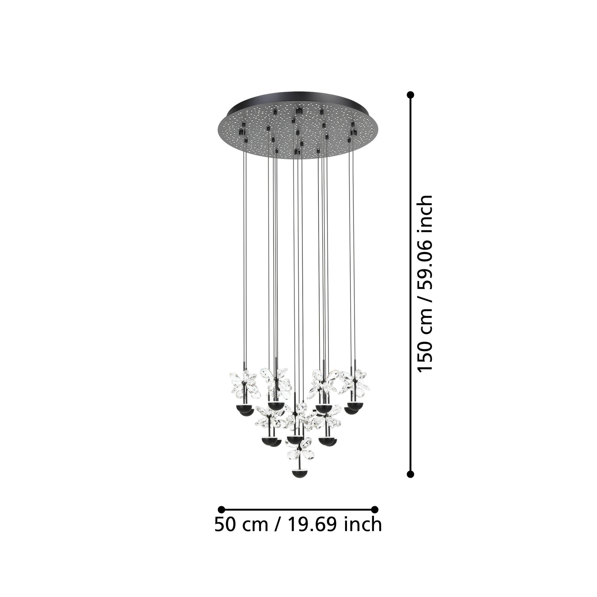 Lustra LED Suspendata Luxury PIANOPOLI 2 Eglo 390277 NEAGRA / LUXURY Lighting Fixtures