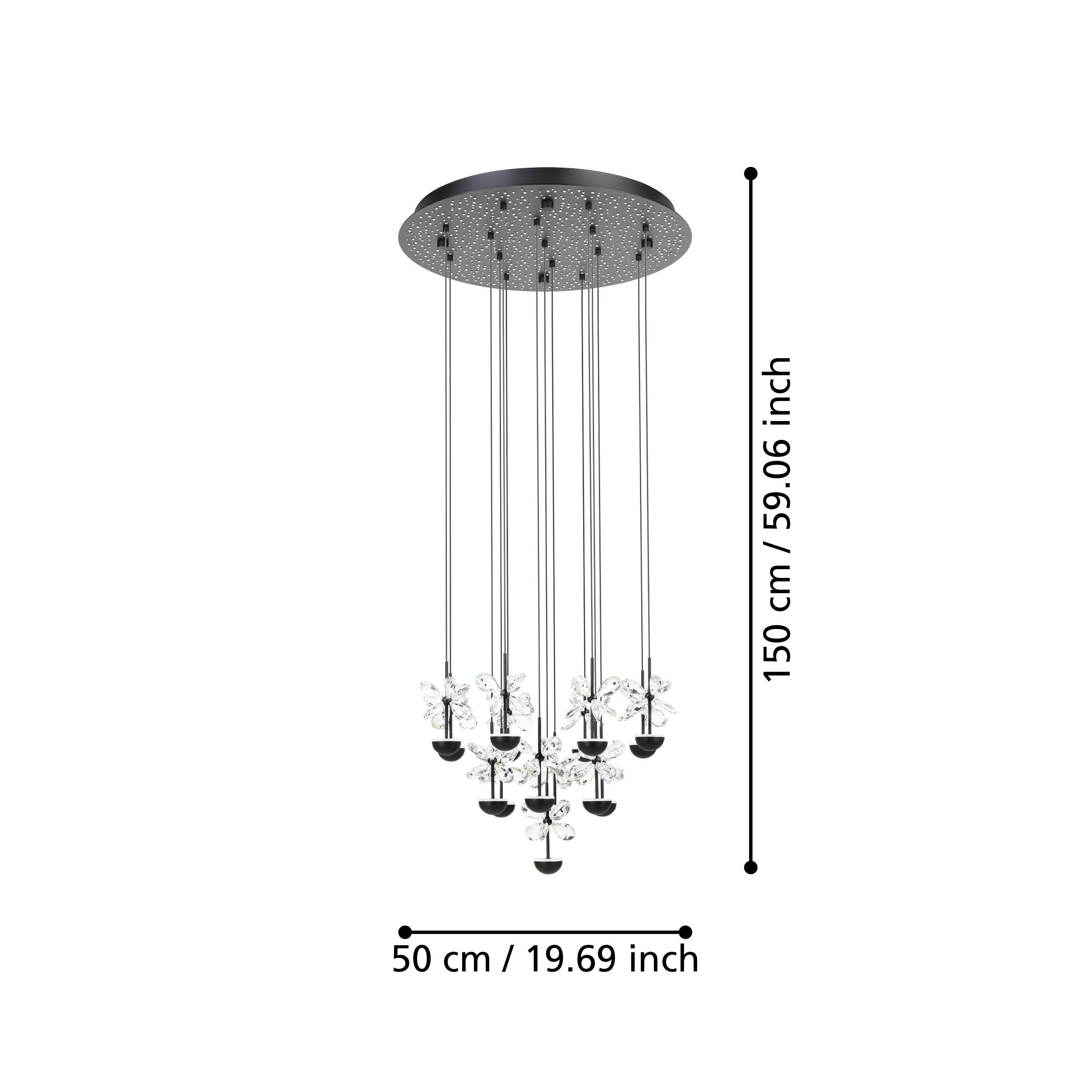 Lustra LED Suspendata Luxury PIANOPOLI 2 Eglo 390277 NEAGRA / LUXURY Lighting Fixtures