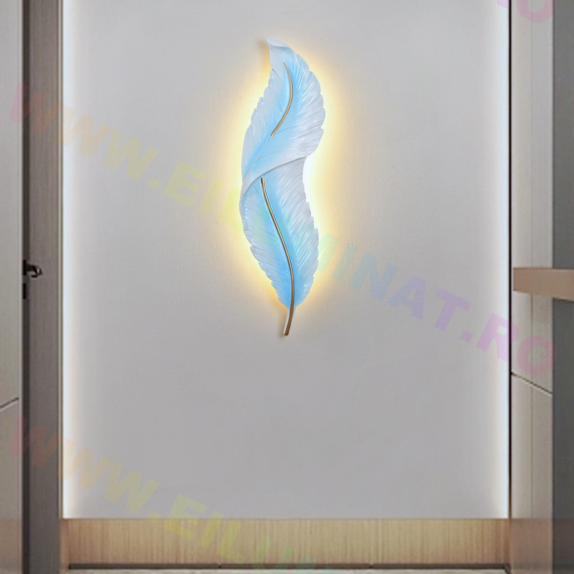 Aplica LED Luxury Feather 25W 63CM Blue SKY