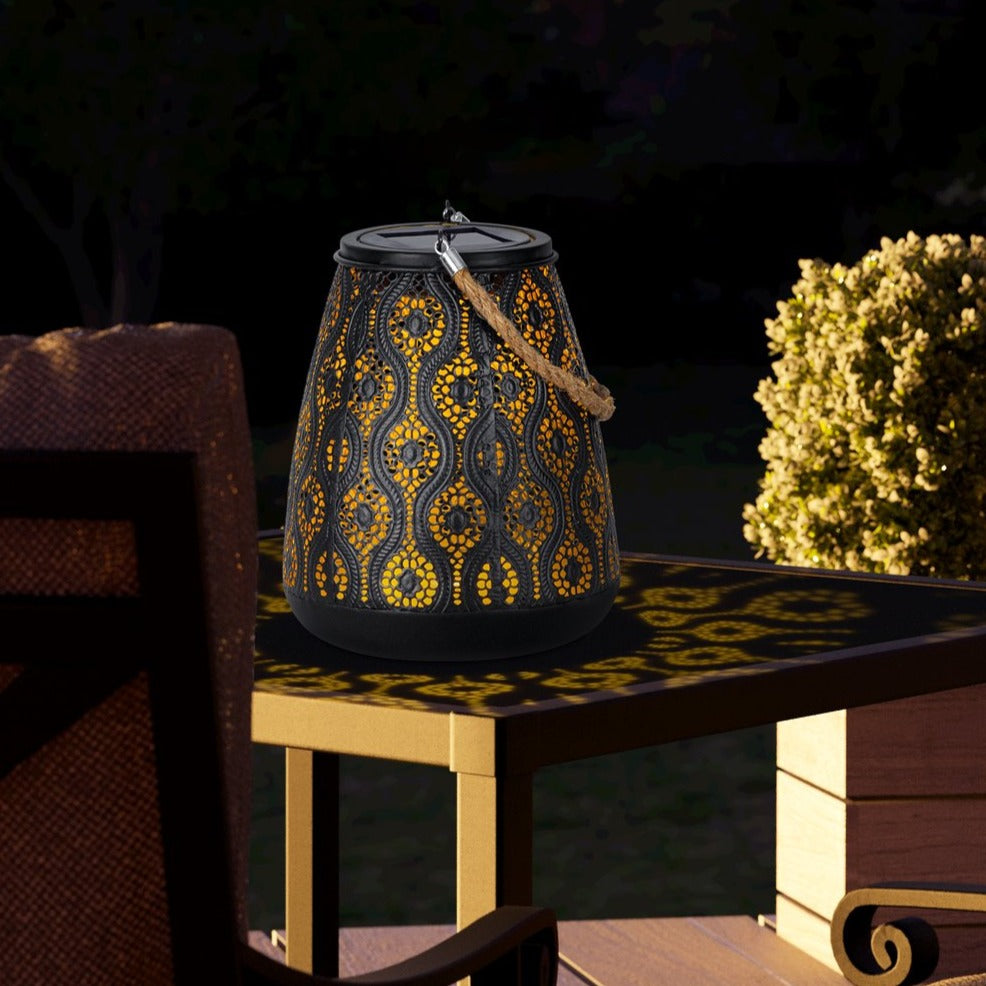 Lampa LED LOLO Black & Gold cu Incarcare Solara 41.5CM Premium