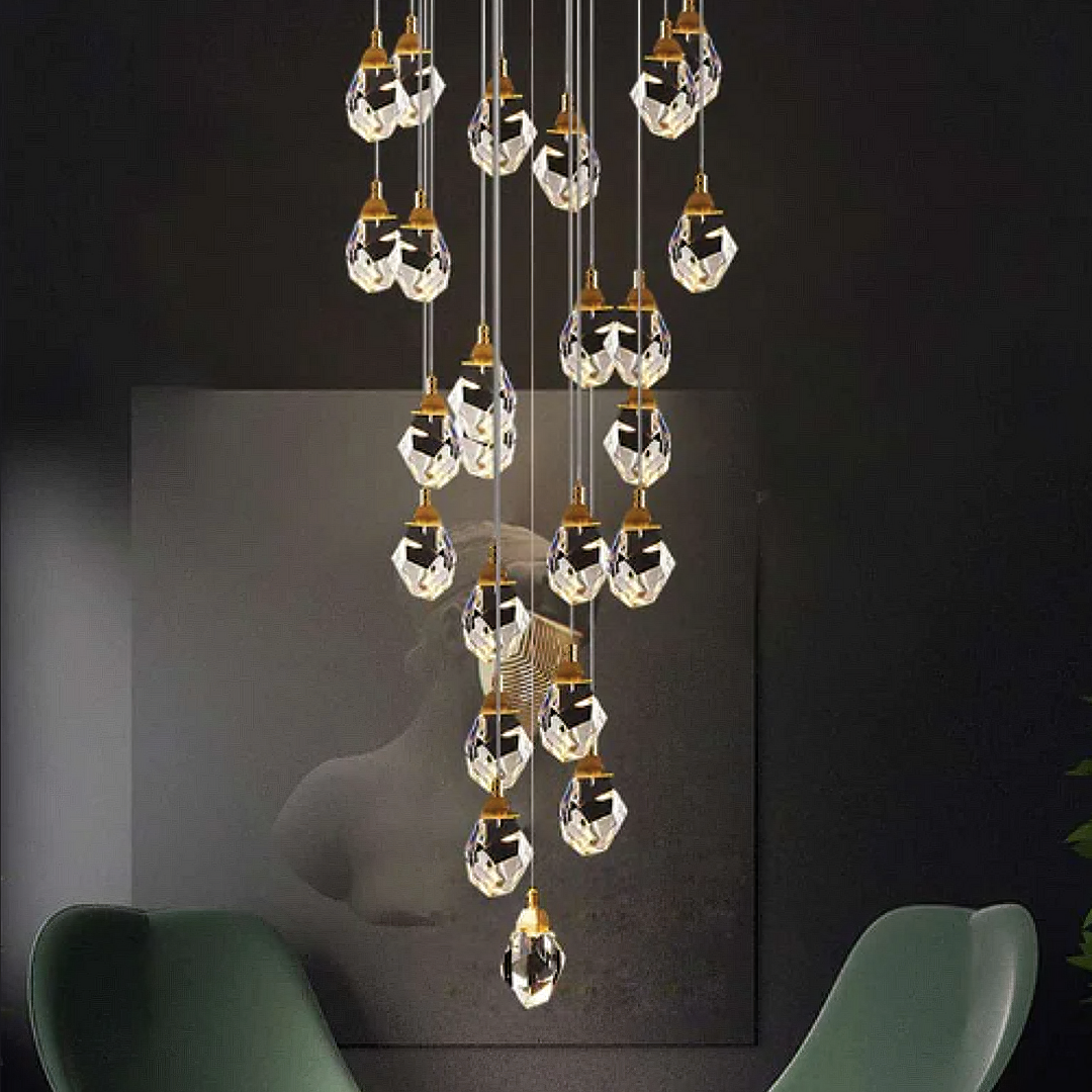 Lustra LED Luxury Crystal Flowing Diamonds