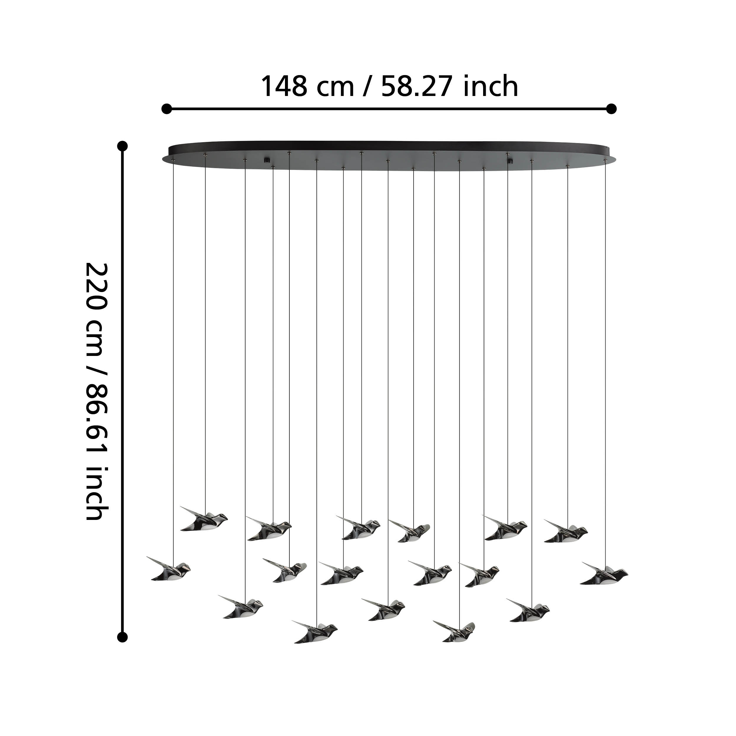 Lustra LED Suspendata Luxury PARATEBUENO Eglo 390353