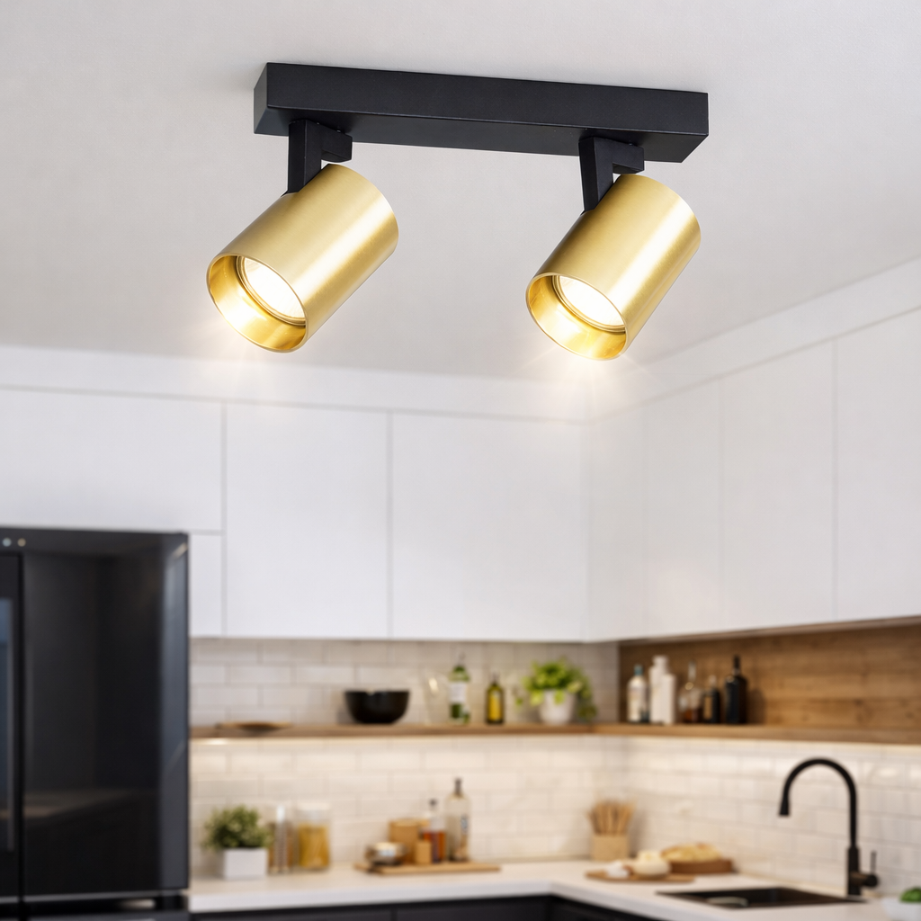 Lustra Volf Black & Gold Premium cu 2 Spoturi Reglabile