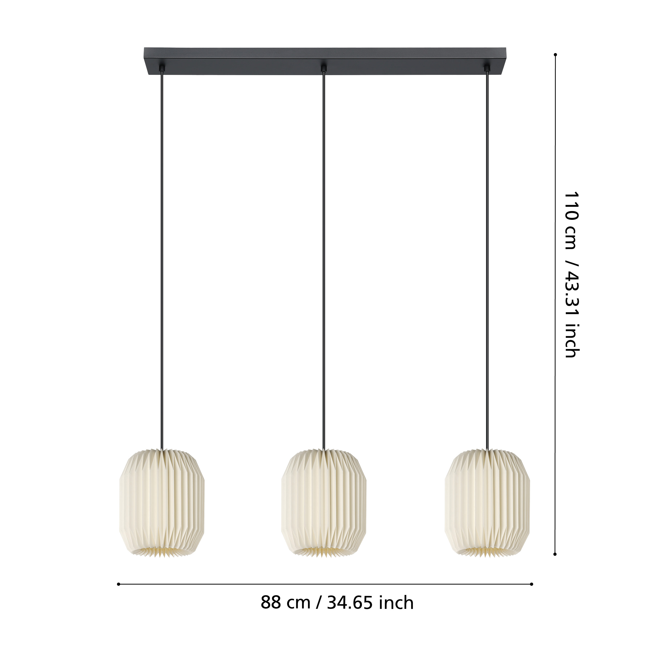 Lustra Suspendata Belgrave Black & White 3xE27 Eglo Resigilat R2