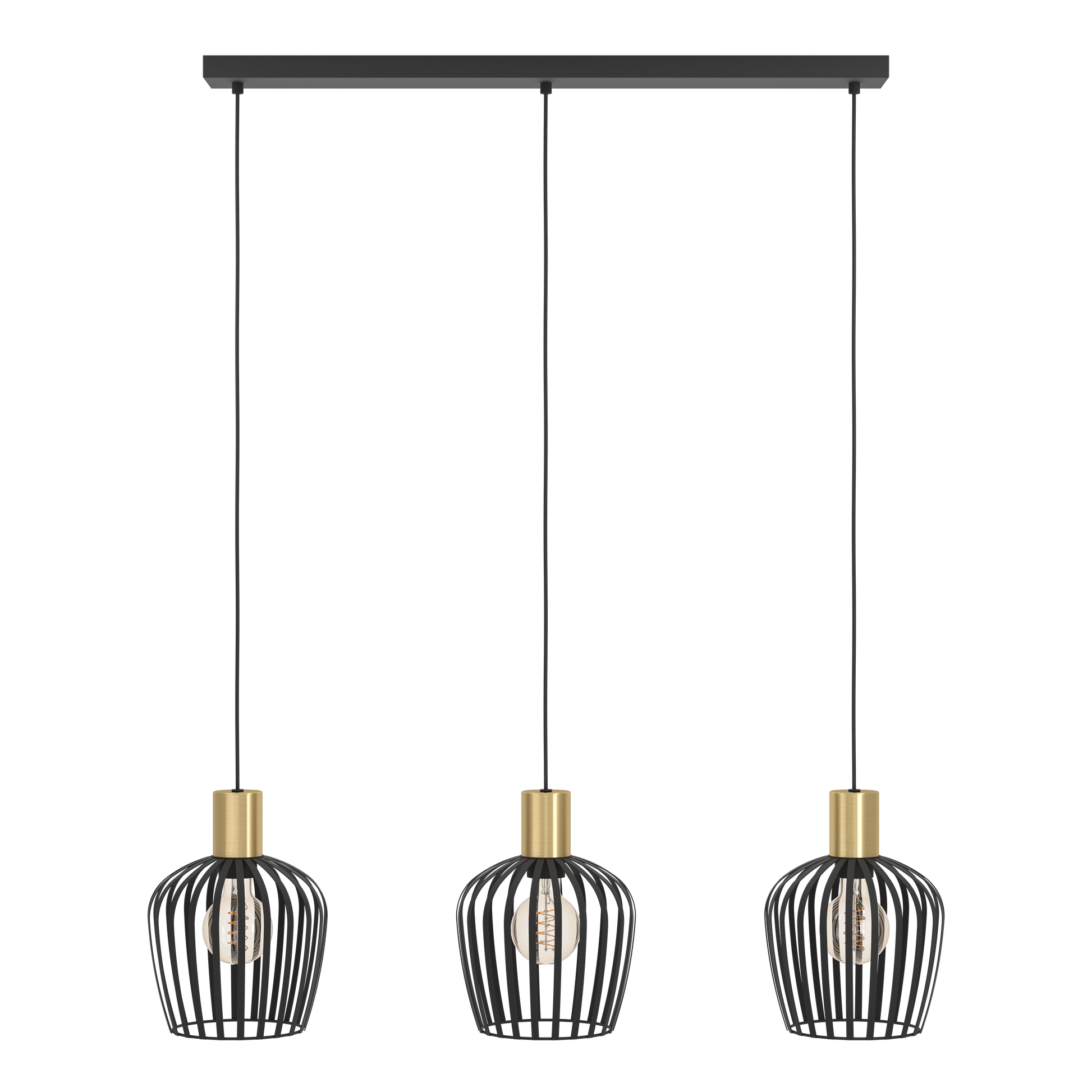 Lustra Suspendata EMPOLI Black & Gold 110CM