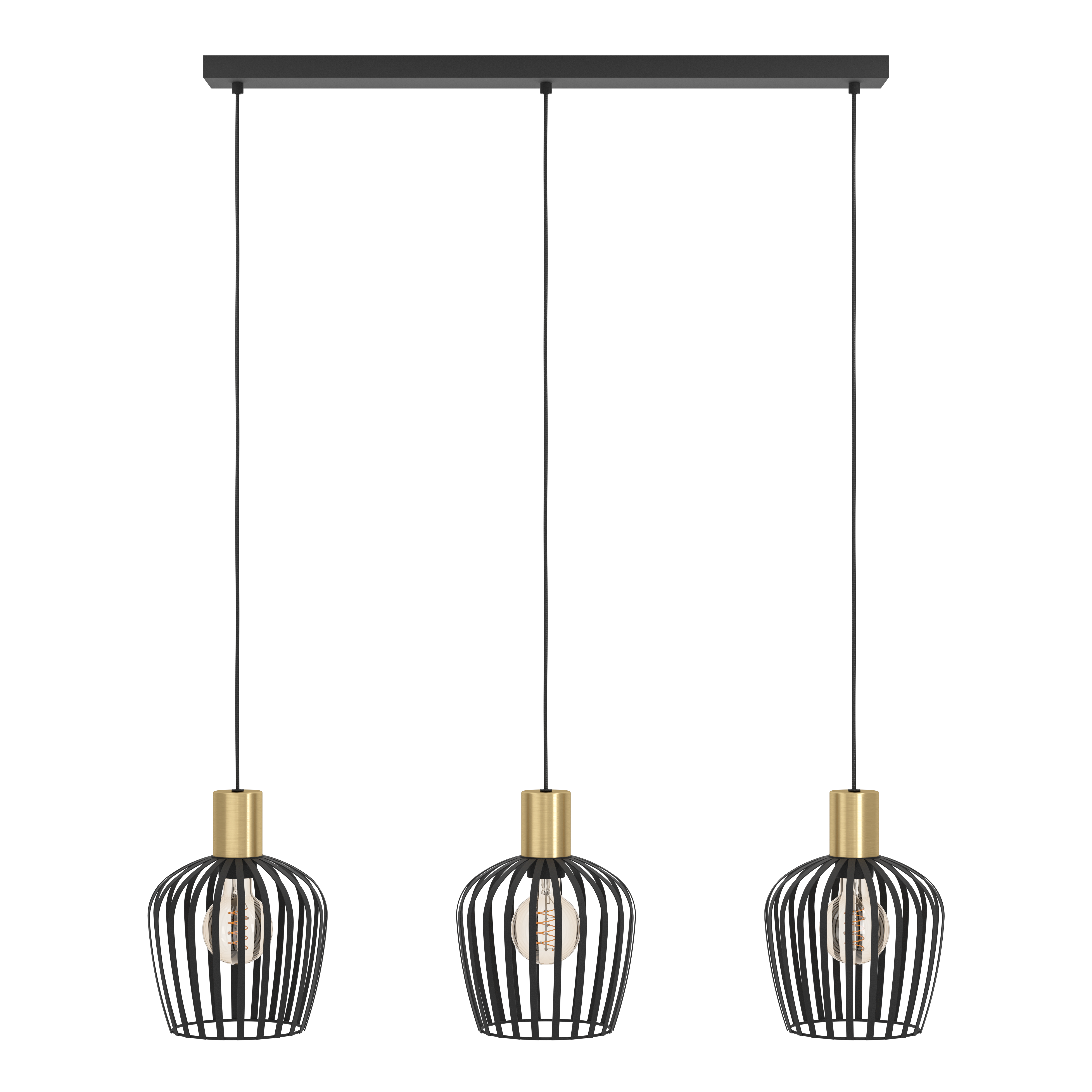 Lustra Suspendata EMPOLI Black & Gold 110CM