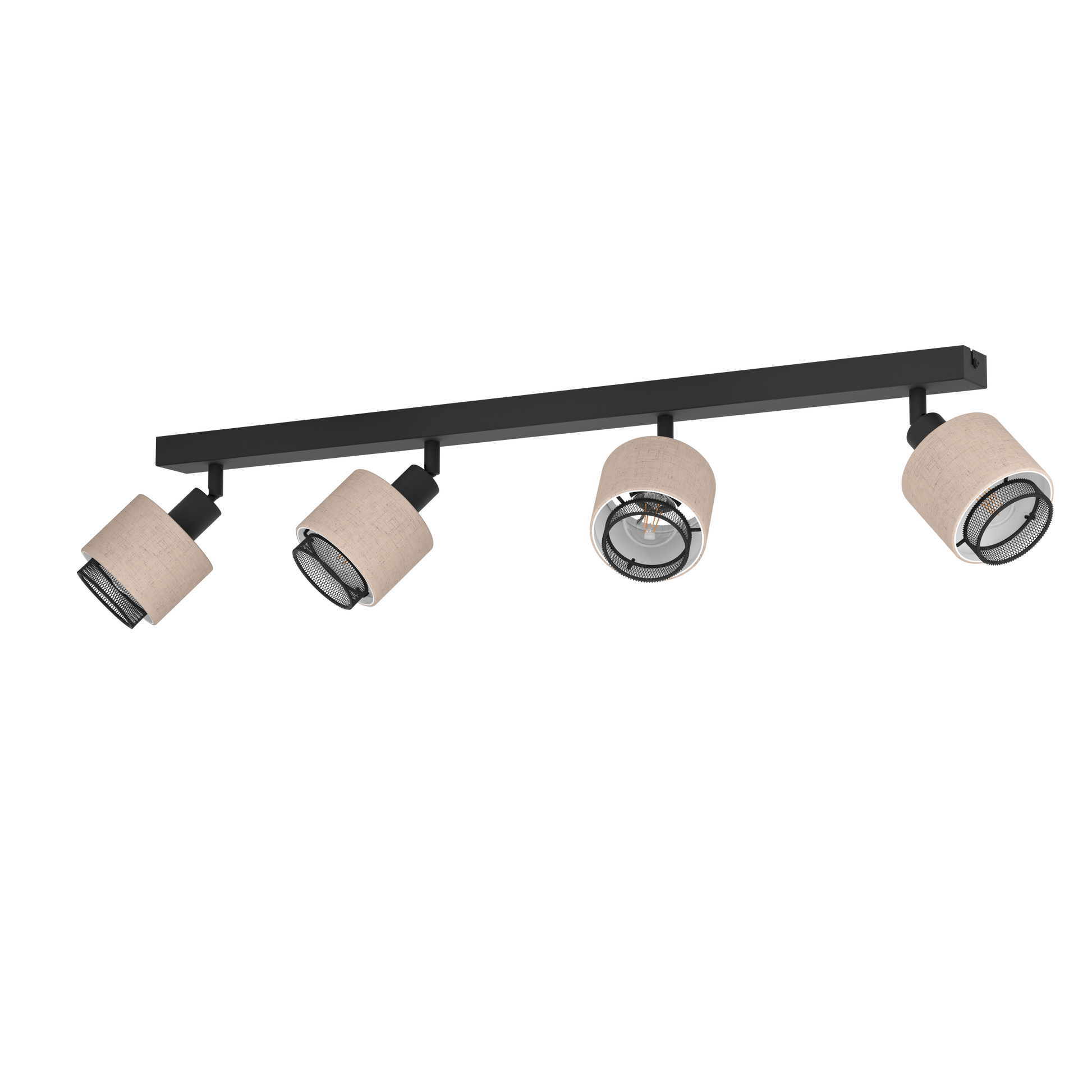 Lustra Cu 4 Spoturi Reglabile Black Natural ROSLEY 75CM NEAGRA Lighting Fixtures