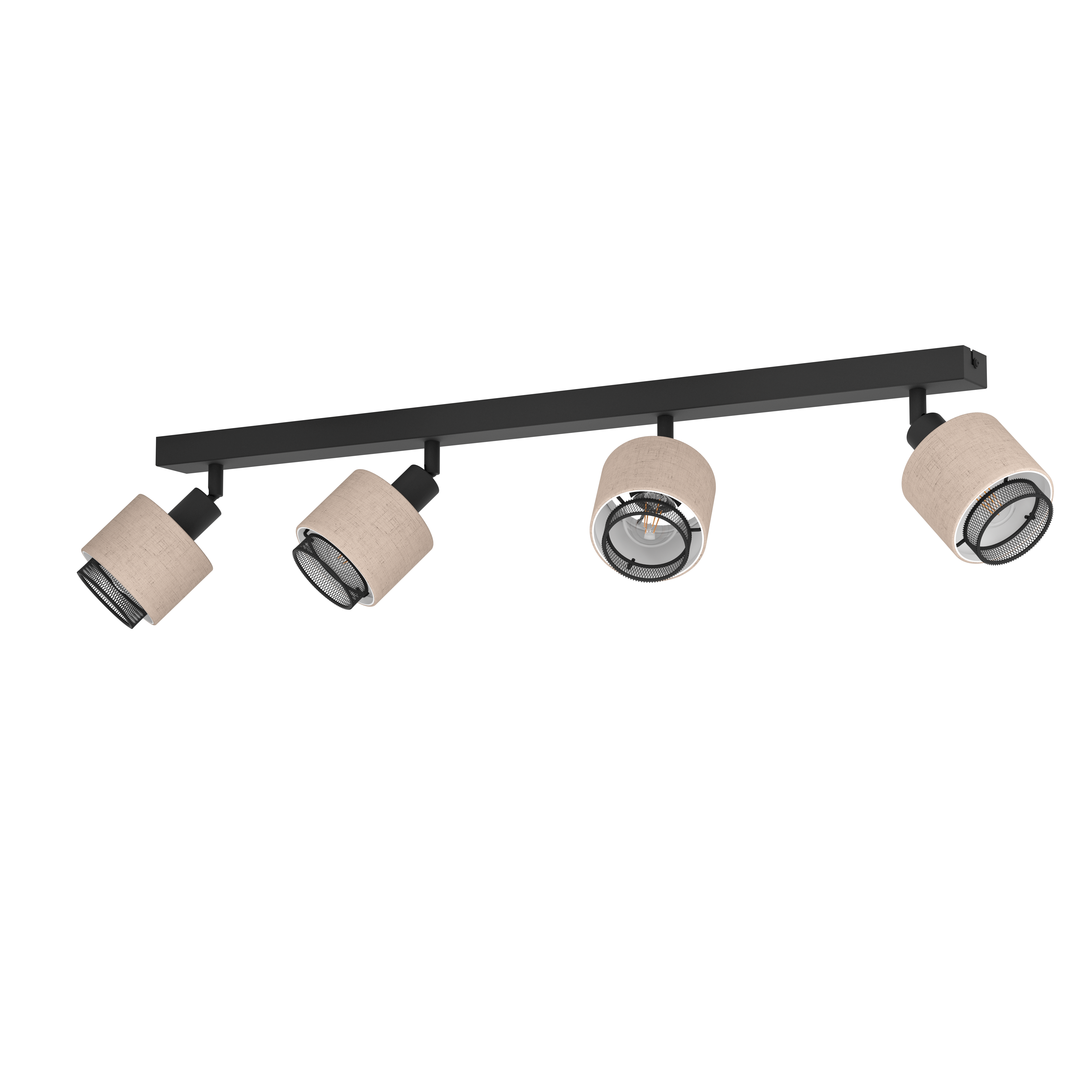 Lustra Cu 4 Spoturi Reglabile Black Natural ROSLEY 75CM NEAGRA Lighting Fixtures