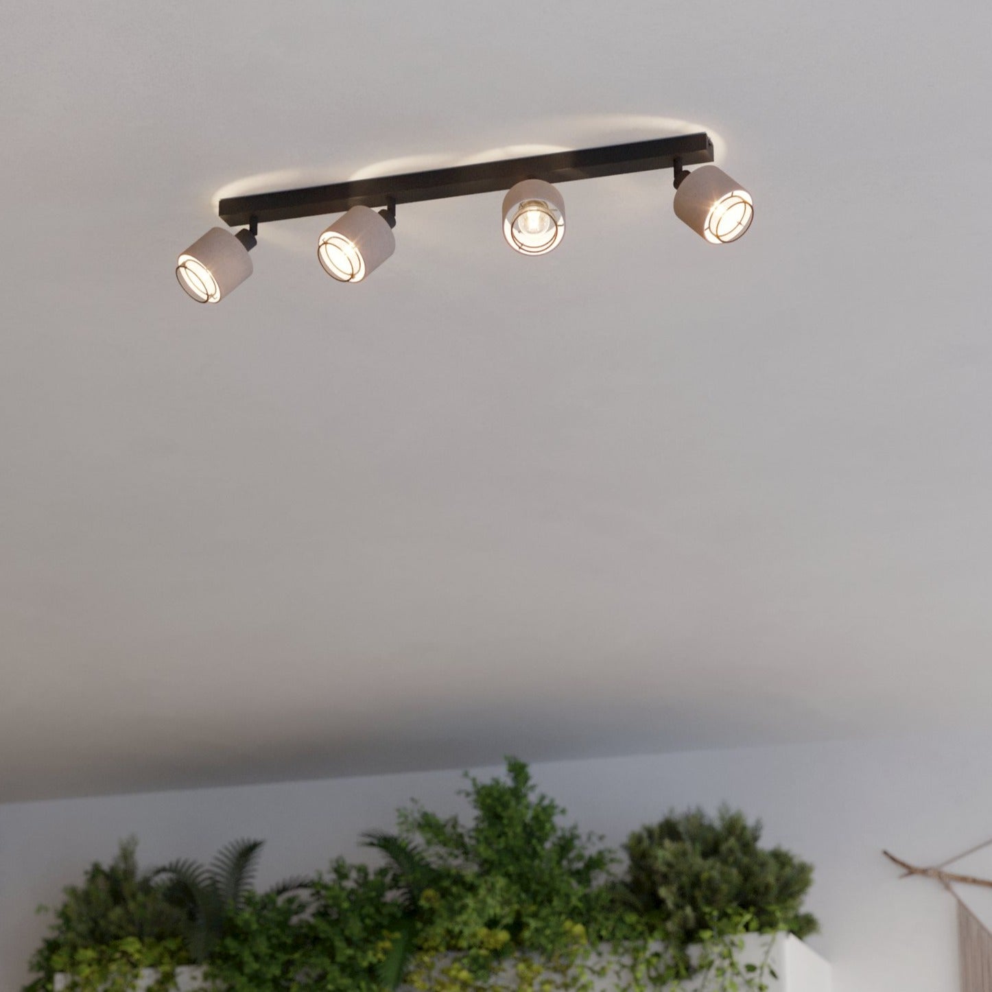 Lustra Cu 4 Spoturi Reglabile Black Natural ROSLEY 75CM