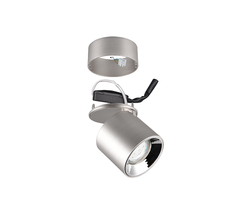 Spot Aplicat Orientabil Rotund Argintiu Dulie GU10 Ø8.7x12CM