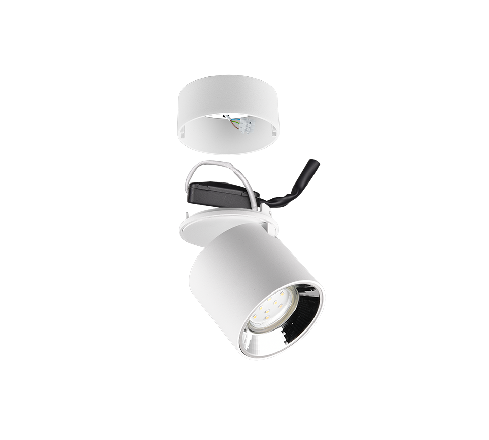 Spot Aplicat Orientabil Rotund Alb Dulie GU10 Ø8.7x12CM