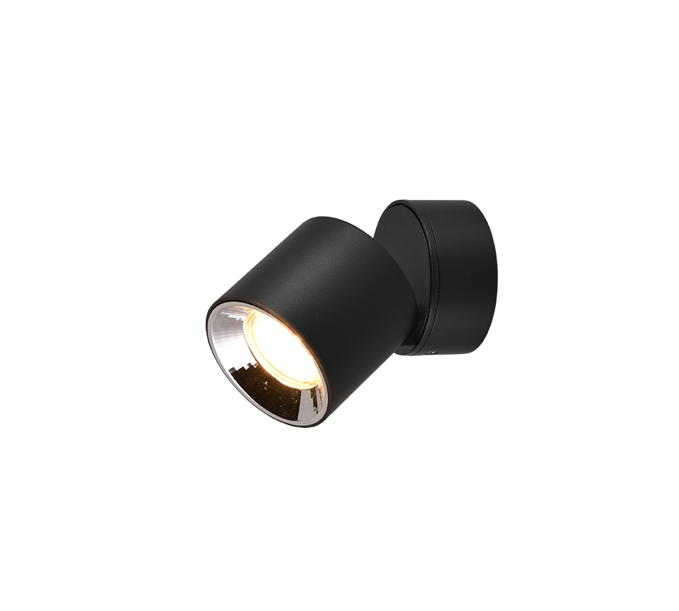Spot Aplicat Orientabil Rotund Negru Dulie GU10 Ø8.7x12CM