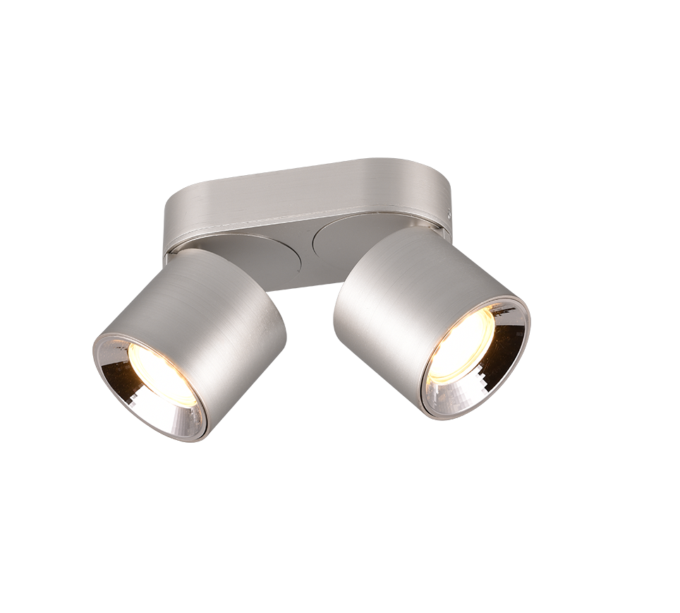 Spot Aplicat Orientabil Dreptunghiular Argintiu Dulie 2xGU10 L18 x H12CM