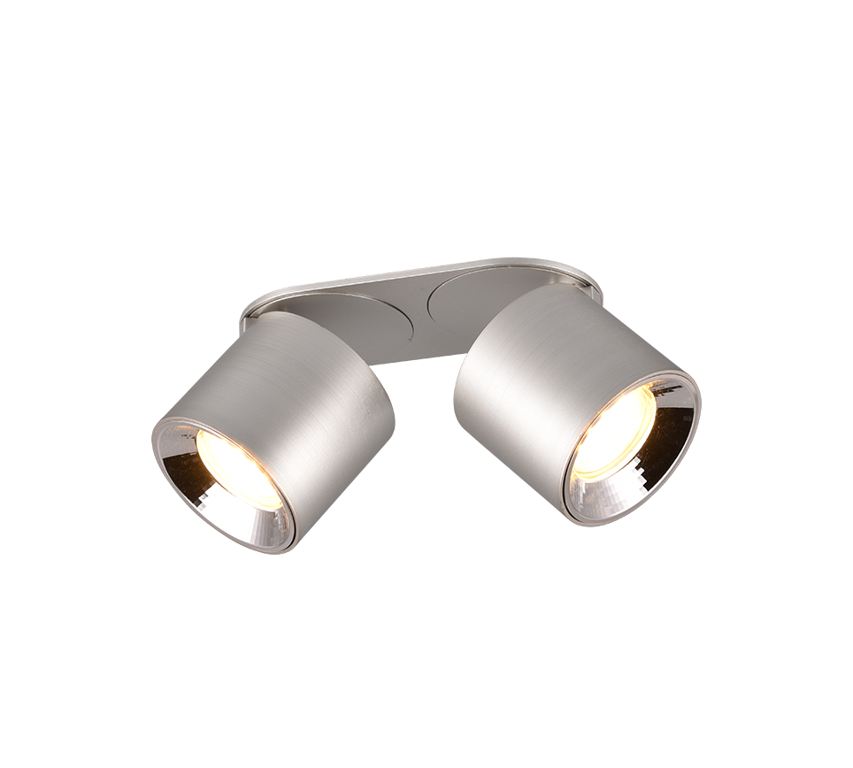 Spot Aplicat Orientabil Dreptunghiular Argintiu Dulie 2xGU10 L18 x H12CM