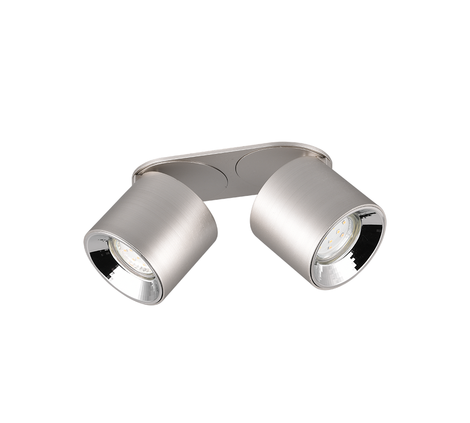 Spot Aplicat Orientabil Dreptunghiular Argintiu Dulie 2xGU10 L18 x H12CM