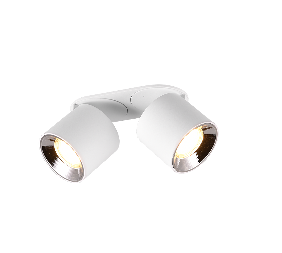 Spot Aplicat Orientabil Dreptunghiular Alb Dulie 2xGU10 L18 x H12CM