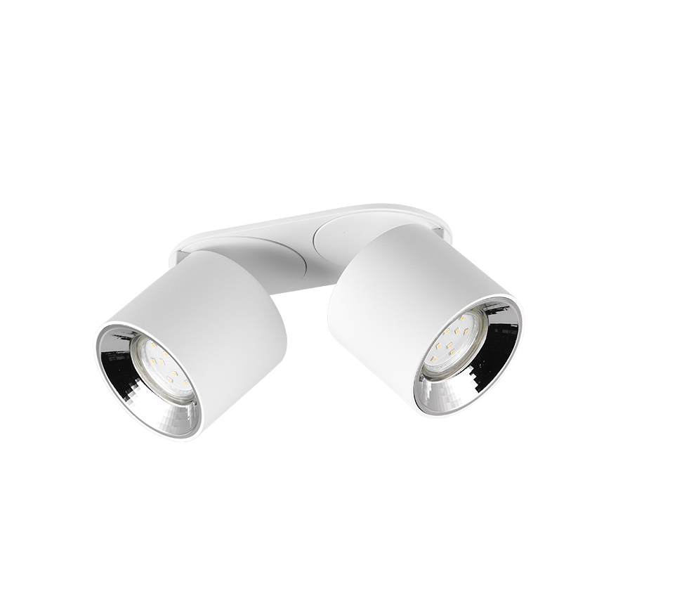 Spot Aplicat Orientabil Dreptunghiular Alb Dulie 2xGU10 L18 x H12CM