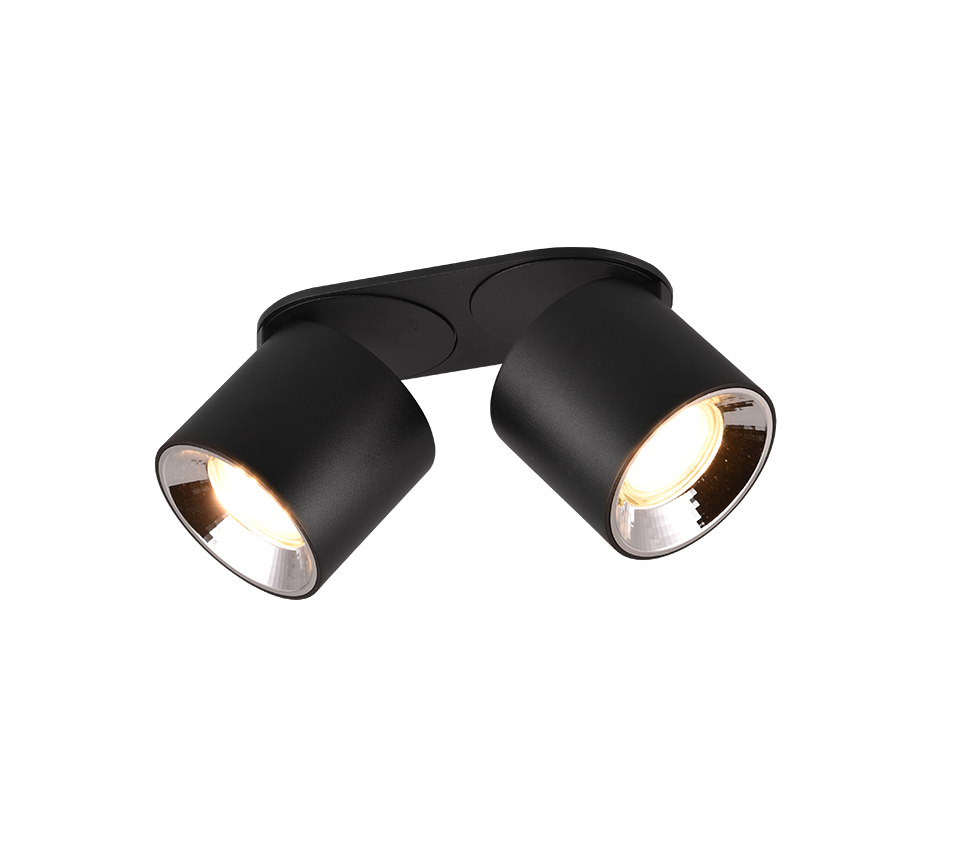 Spot Aplicat Orientabil Dreptunghiular Negru Dulie 2xGU10 L18 x H12CM