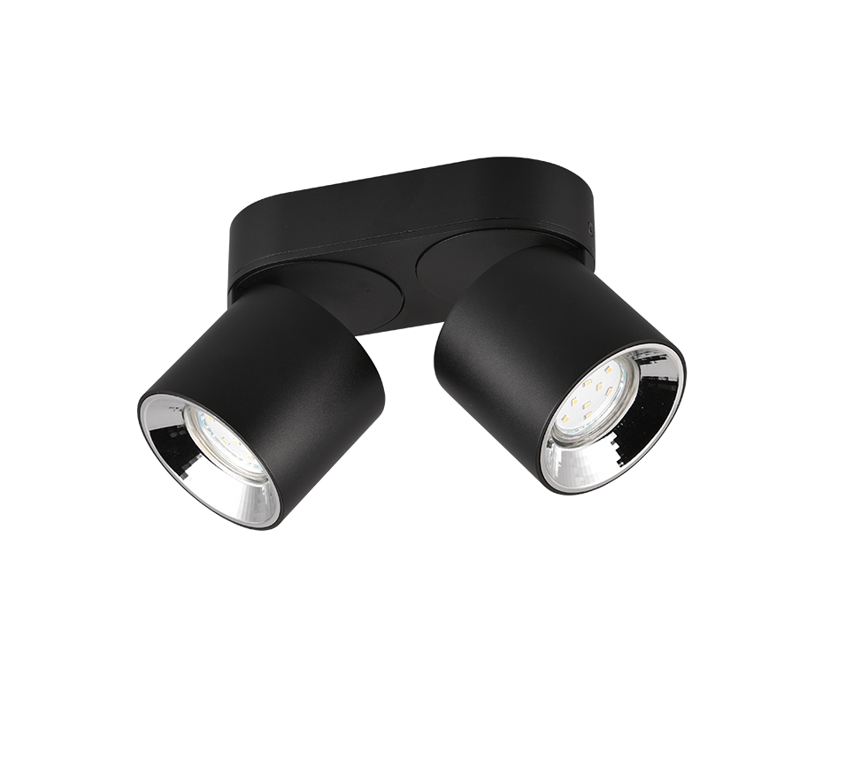 Spot Aplicat Orientabil Dreptunghiular Negru Dulie 2xGU10 L18 x H12CM