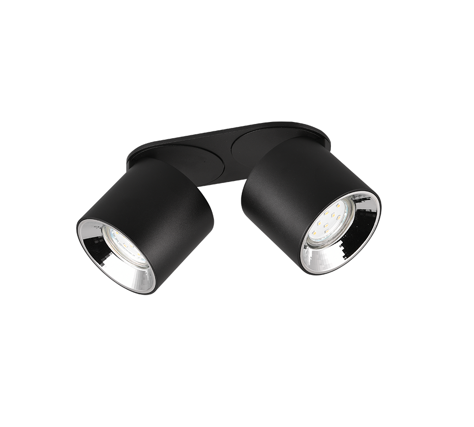 Spot Aplicat Orientabil Dreptunghiular Negru Dulie 2xGU10 L18 x H12CM