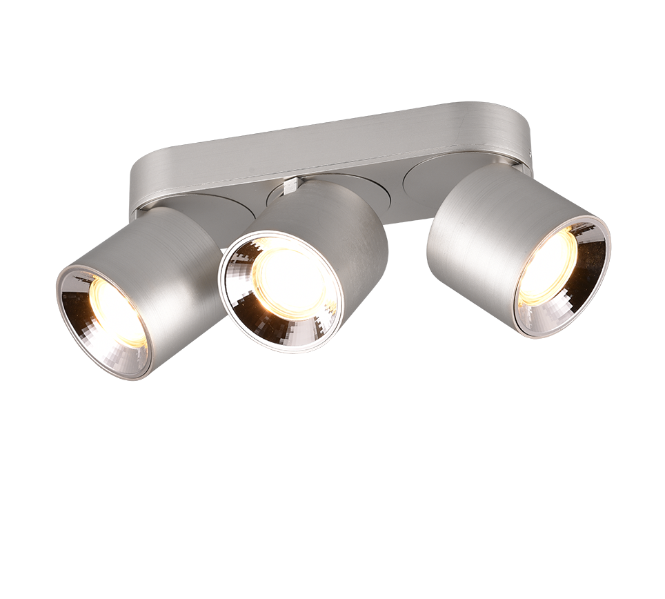 Spot Aplicat Orientabil Dreptunghiular Argintiu Dulie 3xGU10 L27.3 x H12CM