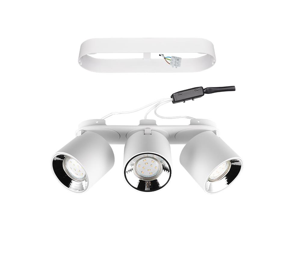 Spot Aplicat Orientabil Dreptunghiular Alb Dulie 3xGU10 L27.3 x H12CM