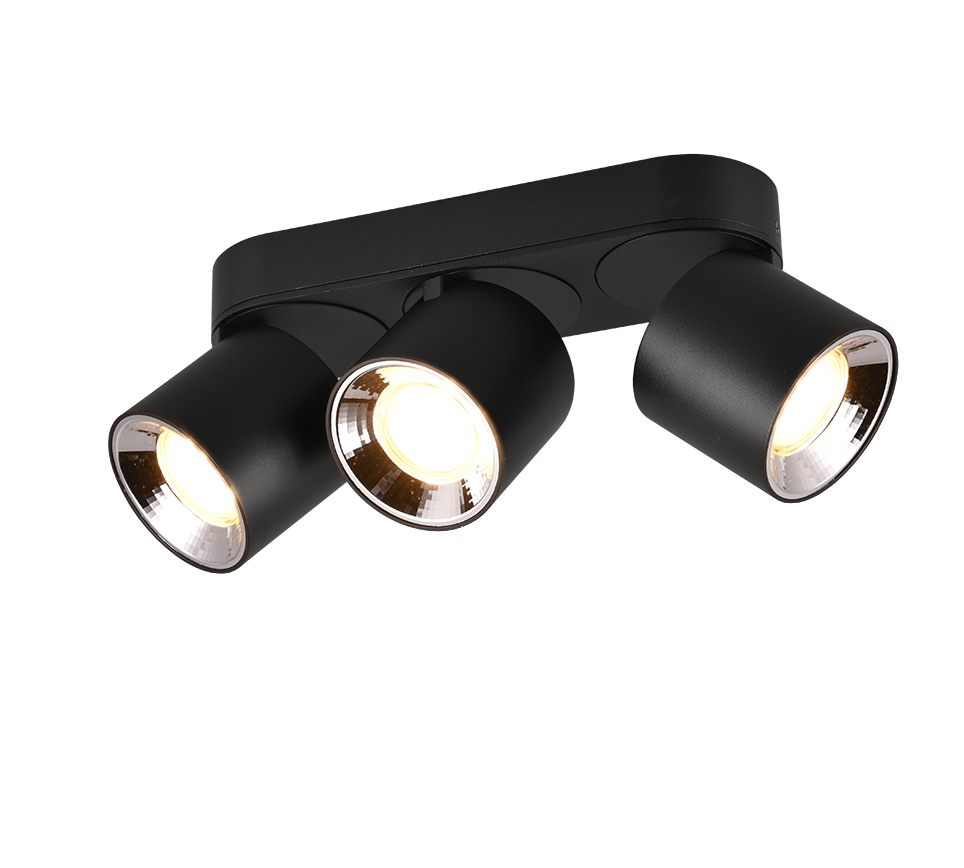 Spot Aplicat Orientabil Dreptunghiular Negru Dulie 3xGU10 L27.3 x H12CM