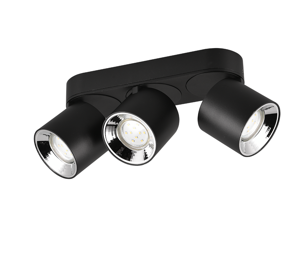 Spot Aplicat Orientabil Dreptunghiular Negru Dulie 3xGU10 L27.3 x H12CM