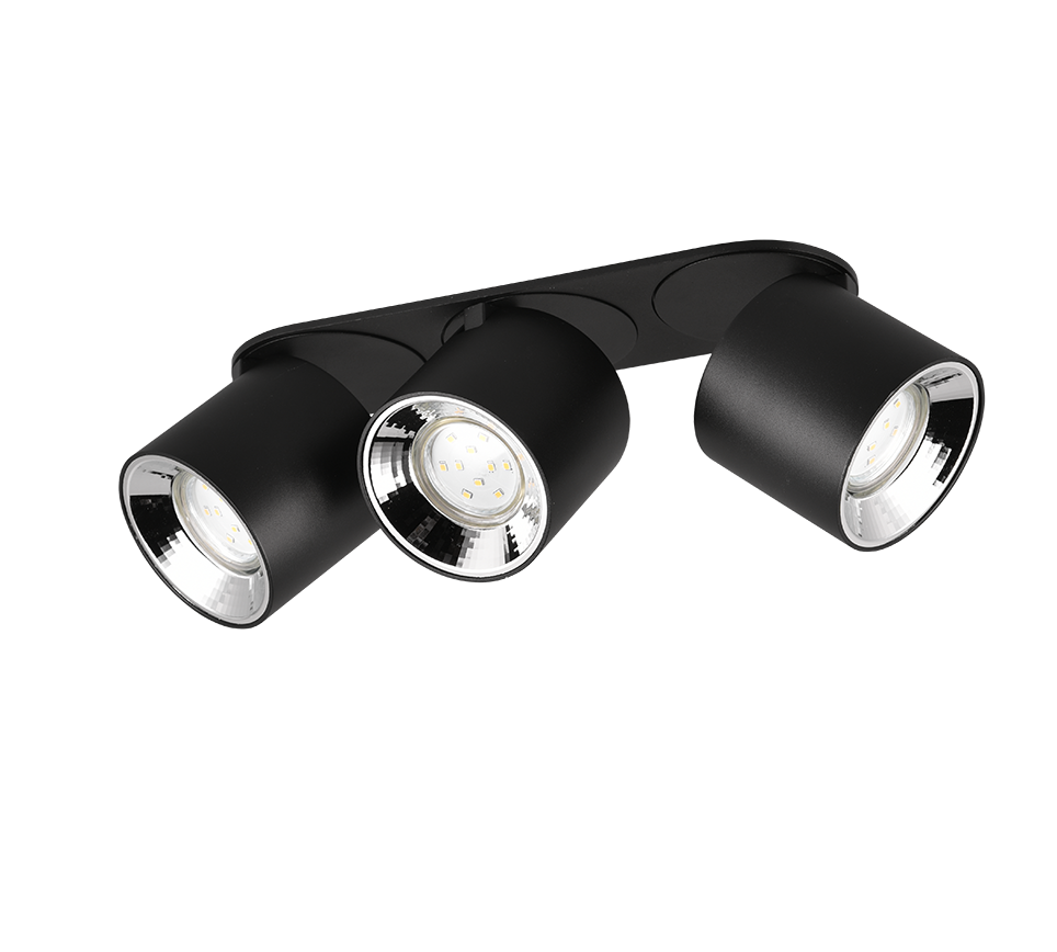 Spot Aplicat Orientabil Dreptunghiular Negru Dulie 3xGU10 L27.3 x H12CM