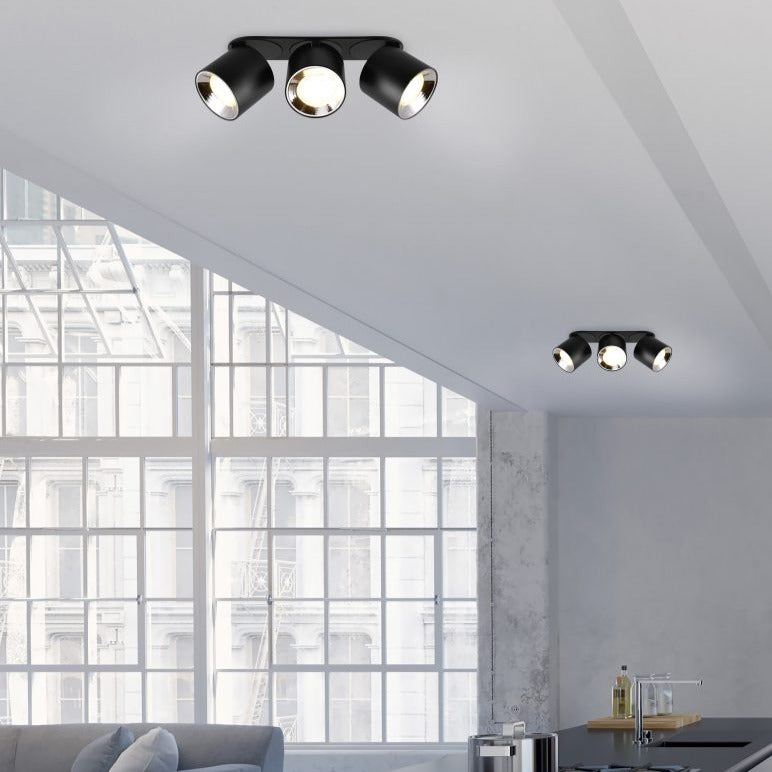 Spot Aplicat Orientabil Dreptunghiular Negru Dulie 3xGU10 L27.3 x H12CM