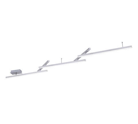 Lustra LED RGBW MELBY Reglabila Argintie 242cm Echivalent 300W Telecomanda