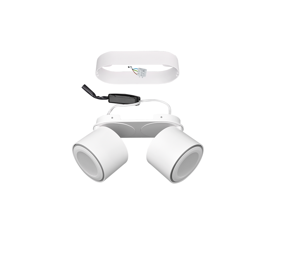 Spot LED Premium Aplicat Orientabil Dreptunghiular 2x450lm Alb 3 Moduri de Iluminare