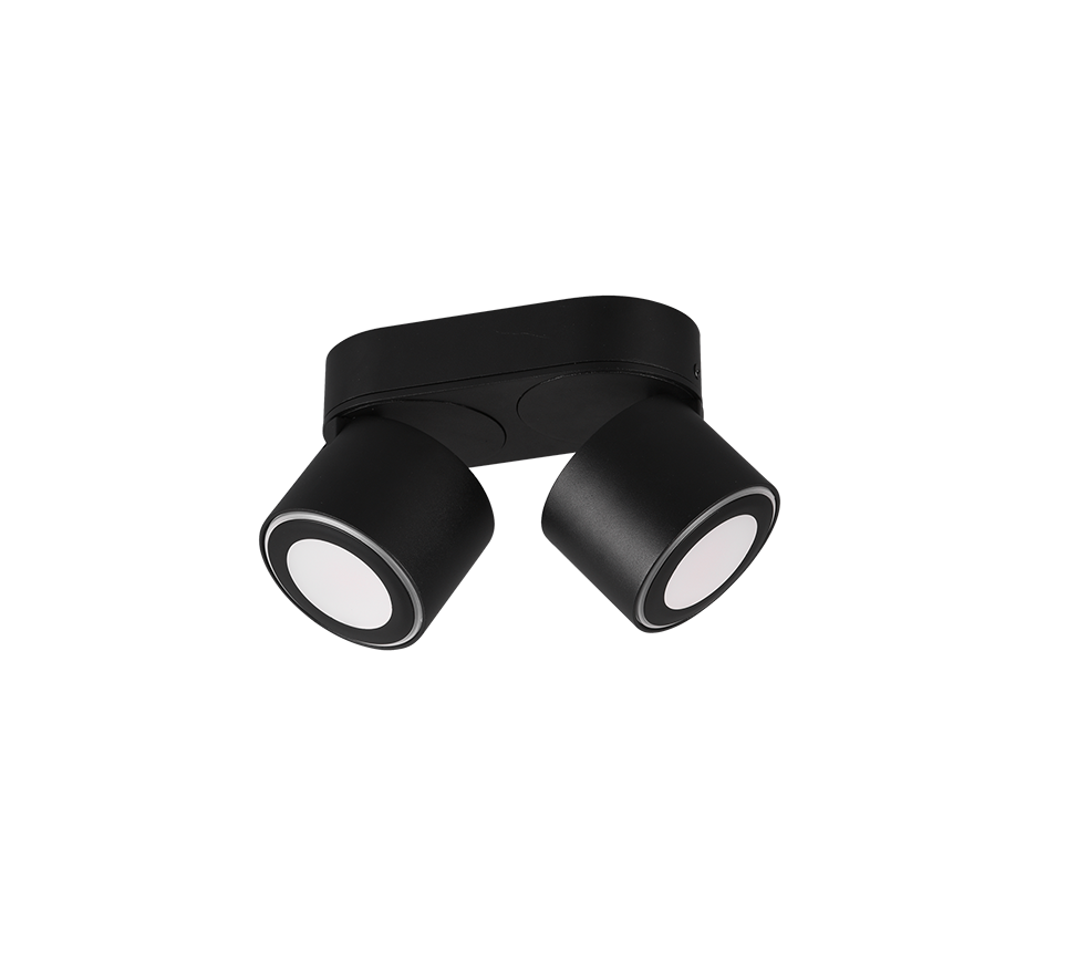 Spot LED Premium Aplicat Orientabil Dreptunghiular 2x450lm Negru 3 Moduri de Iluminare