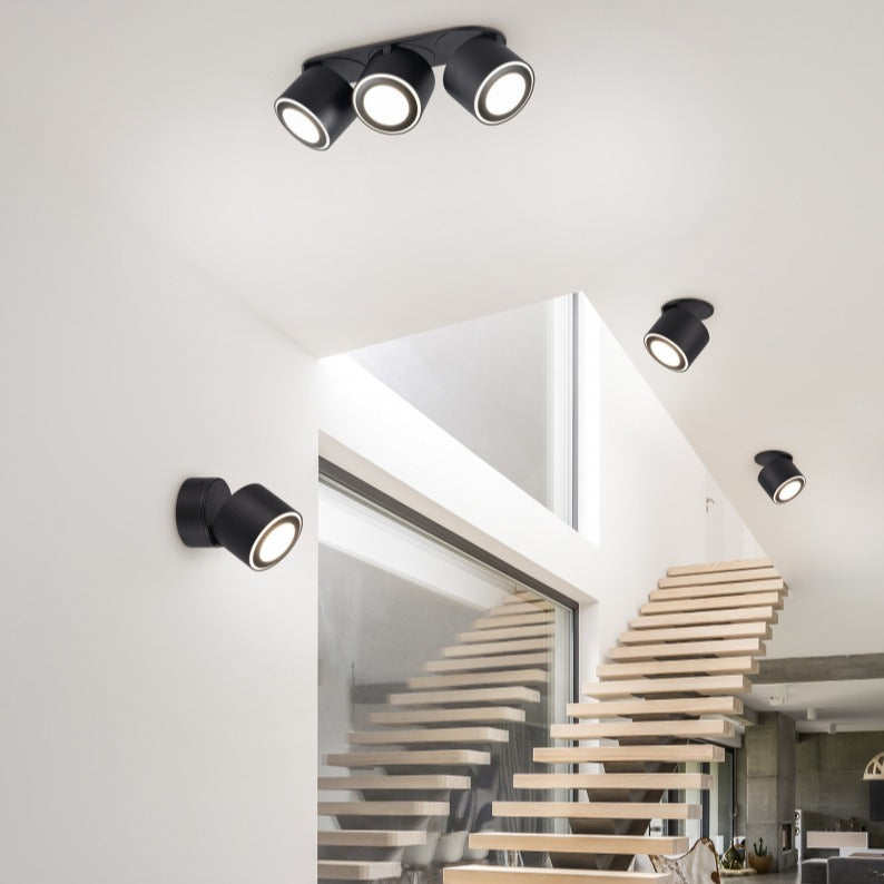 Spot LED Premium Aplicat Orientabil Dreptunghiular 3x450lm Negru 3 Moduri de Iluminare