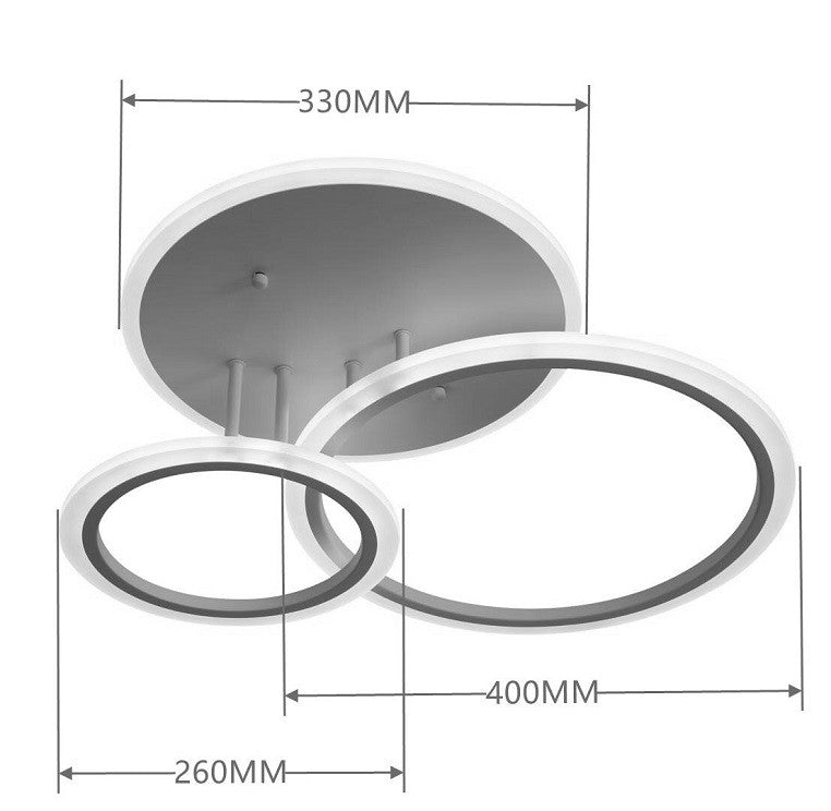 Lustra Led 88W Two Circle Design Telecomanda Echivalent 400W Lighting Fixtures