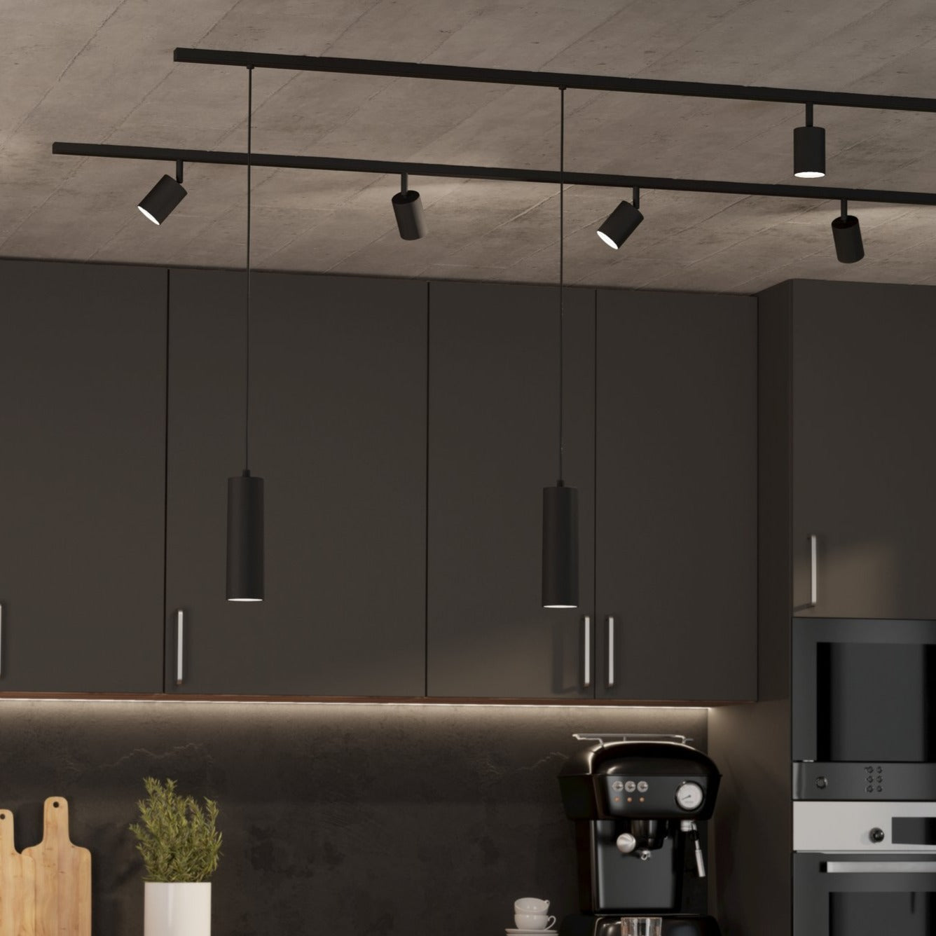 Pendul pe Sina EASYT PENDANT Black 1xGU10 Eglo