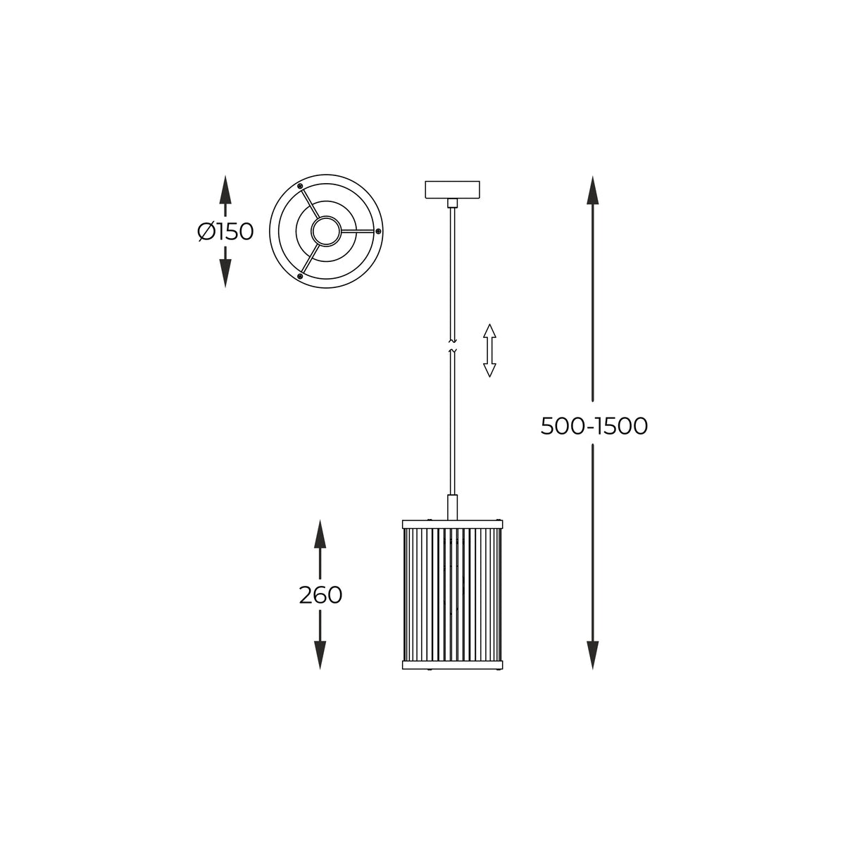 Pendul Cristal Gold SERGIO Premium 1 x E14