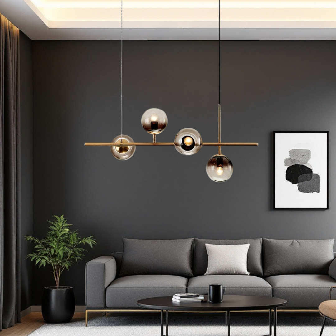 Lustra Abajur 4xE14 Suspendata Phantom Noir