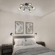 Lustra TARIFA Abajur Negru Mat 6xE14